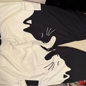 Black and White Cat Print lounge pants